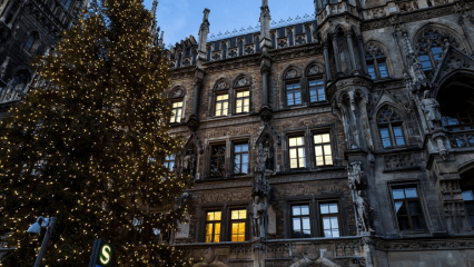 Town hall and Christmas tree in Munich, Germany